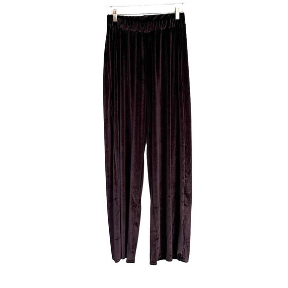 NWT Nasty Gal Velour Wide leg trouser size 6 Chocolate Brown - Picture 2 of 7